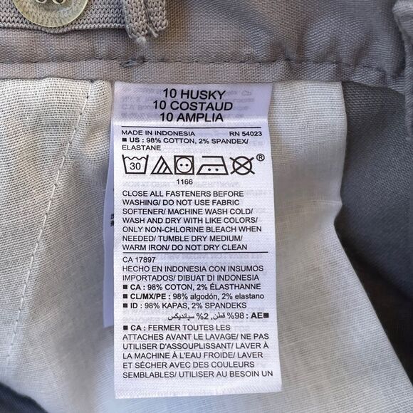 Old Navy Boys Built In Flex Grey Chino Pants Size 10H Husky New With Tags - Picture 8 of 10